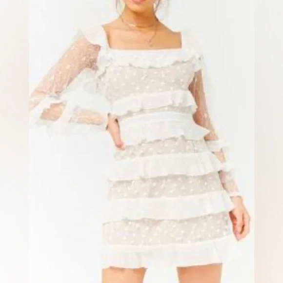 forever 21 tiered ruffle mini dress Forever 21 Tropical Palm One-Shoulder Puff Sleeve Tiered Ruffle Mini Dress Sz 1X